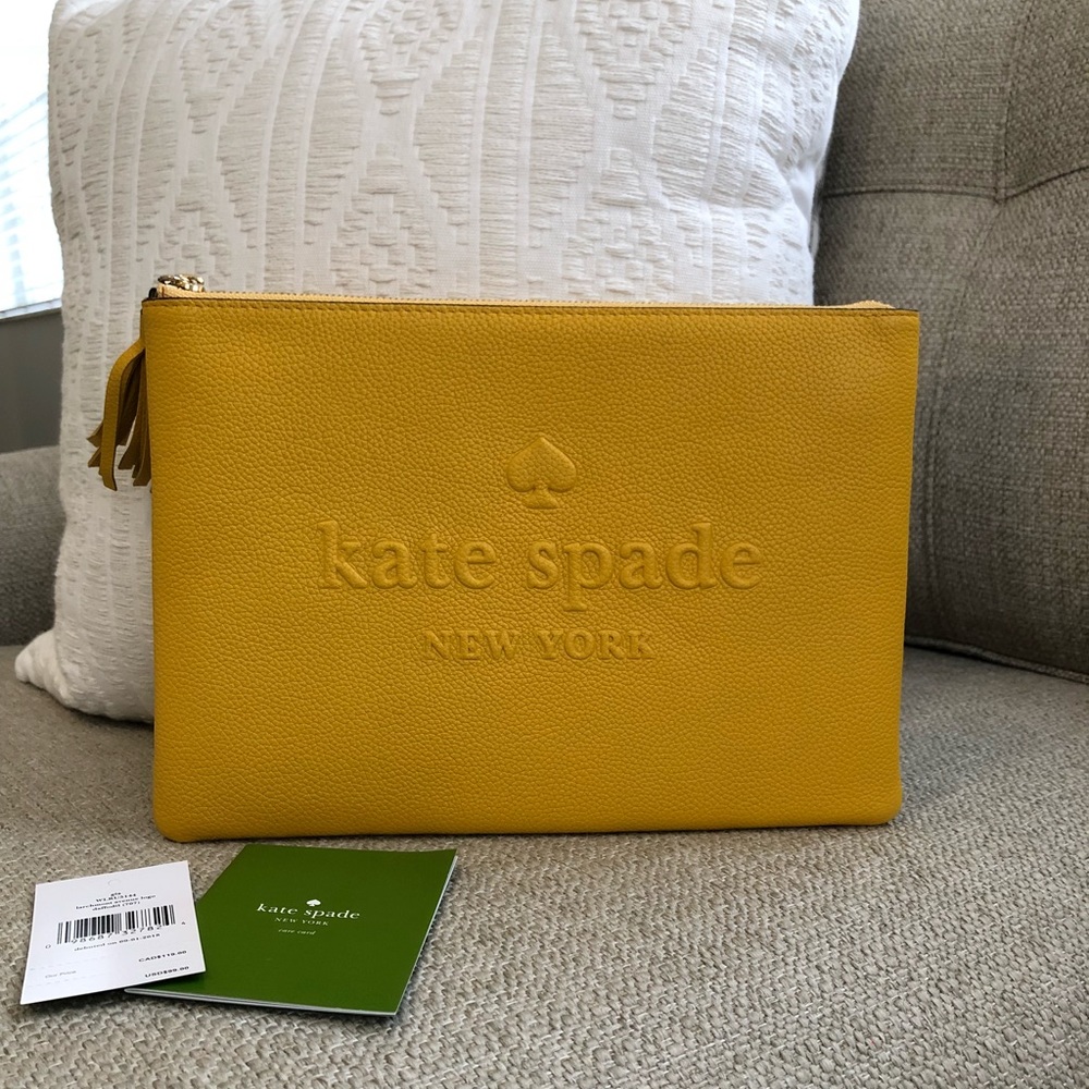 New Kate Spade Leather Makeup Pouch in Daffodil!